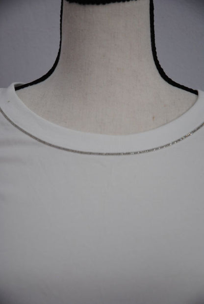 white with silver piping Peserico white piping shirt, 46 EU