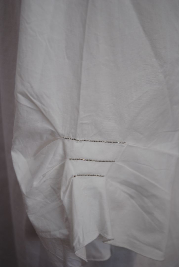 white with silver piping Peserico white piping shirt, 46 EU