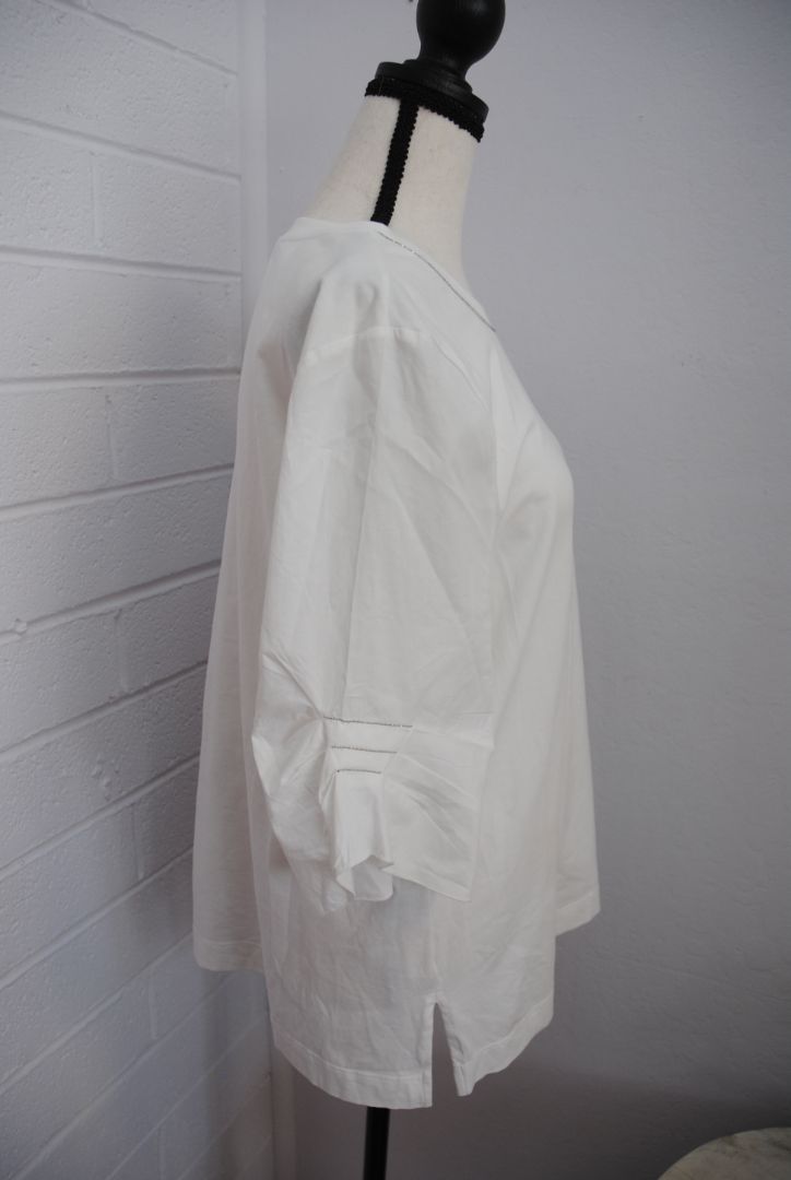 white with silver piping Peserico white piping shirt, 46 EU