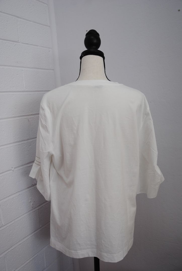 white with silver piping Peserico white piping shirt, 46 EU