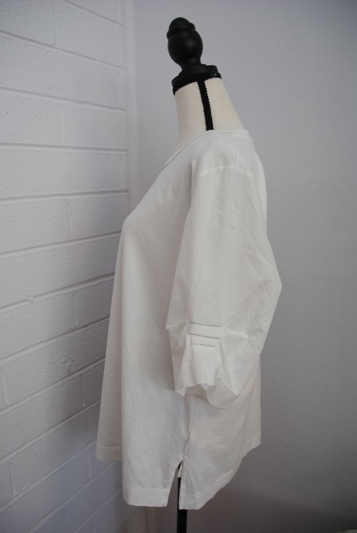 white with silver piping Peserico white piping shirt, 46 EU