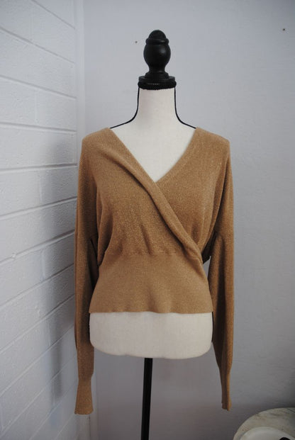 gold L'agence wrap shirt, M