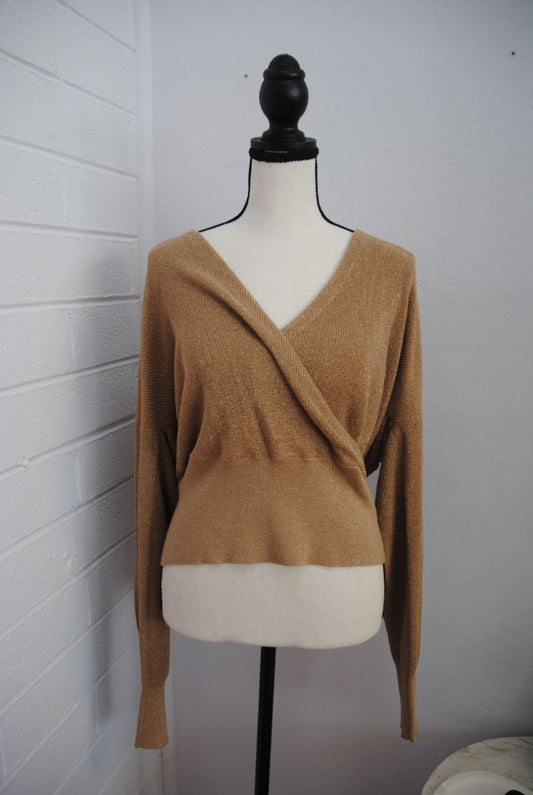 gold L'agence wrap shirt, M