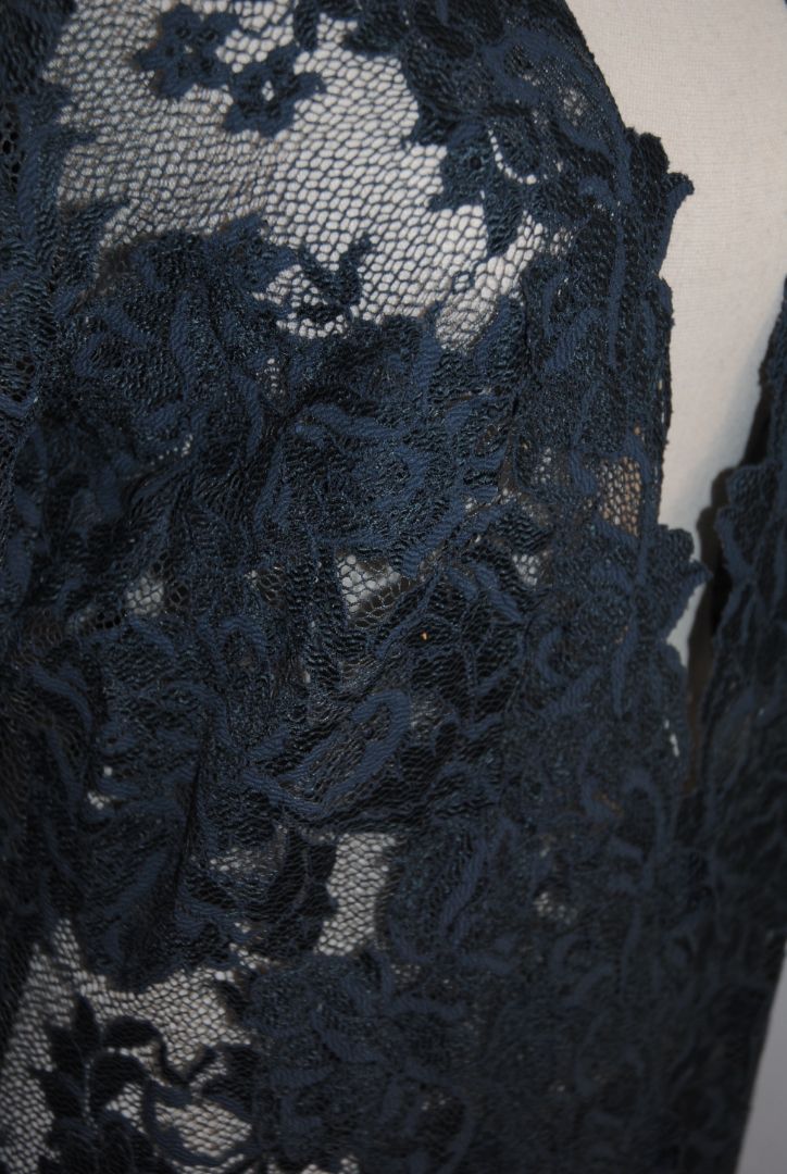 Olvis Teal Floral Lace Open-Front Evening Overlay