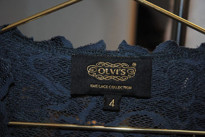 Olvis Teal Floral Lace Open-Front Evening Overlay