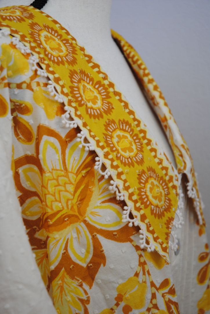 yellow Farm Rio embroidered collared blouse, L