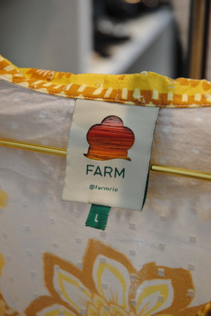 yellow Farm Rio embroidered collared blouse, L