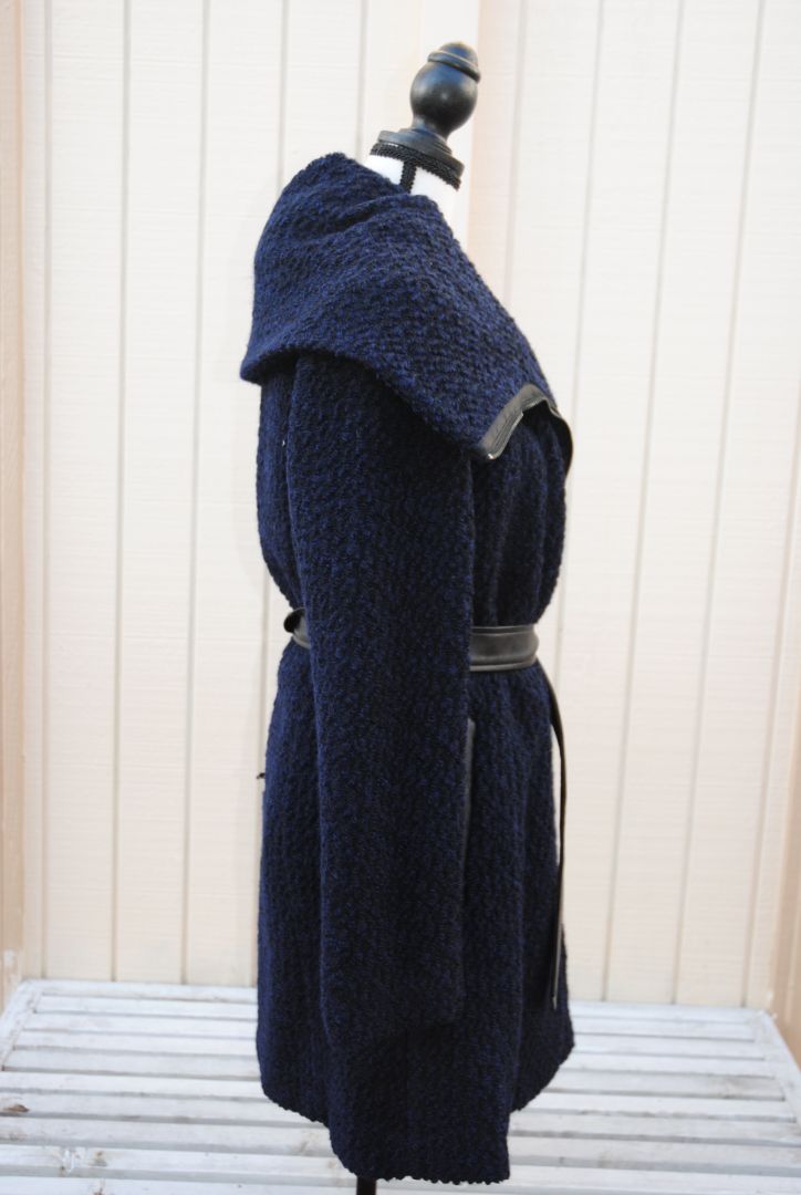 Cole Haan Navy Boucle Overcoat 6