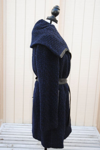 Cole Haan Navy Boucle Overcoat 6