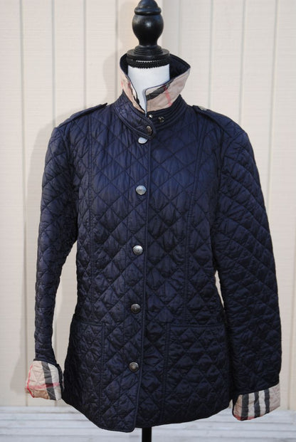 navy Burberry London quilted jacket