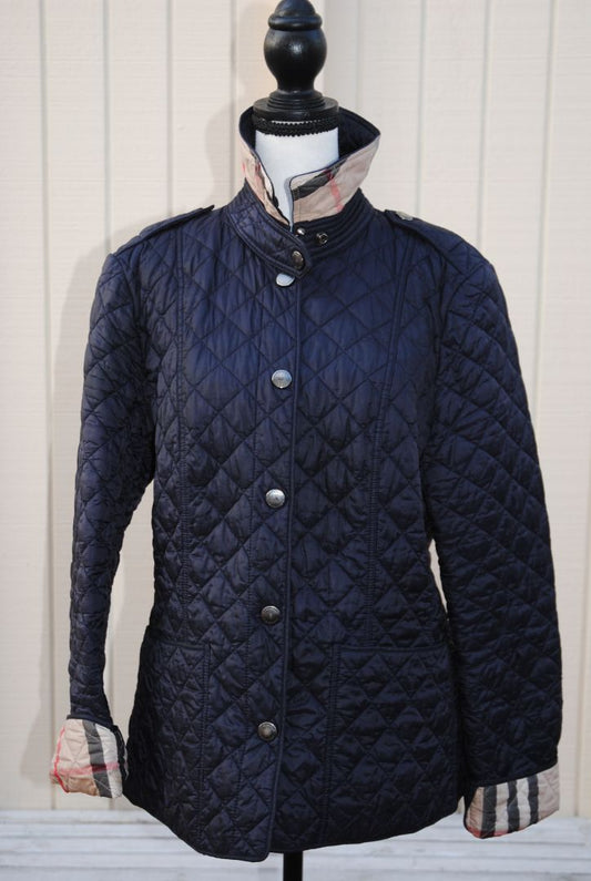 navy Burberry London quilted jacket