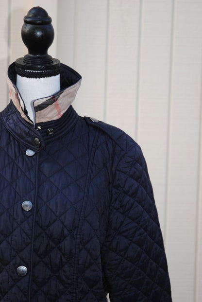 navy Burberry London quilted jacket