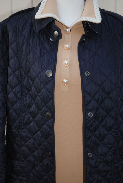 navy Burberry London quilted jacket
