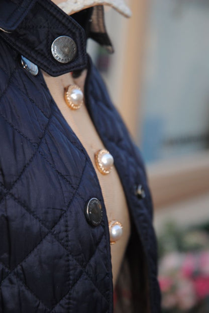 navy Burberry London quilted jacket