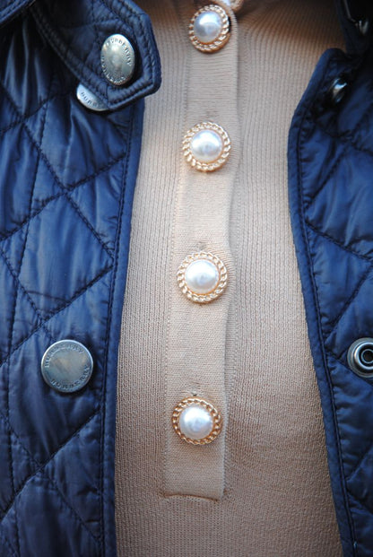 navy Burberry London quilted jacket