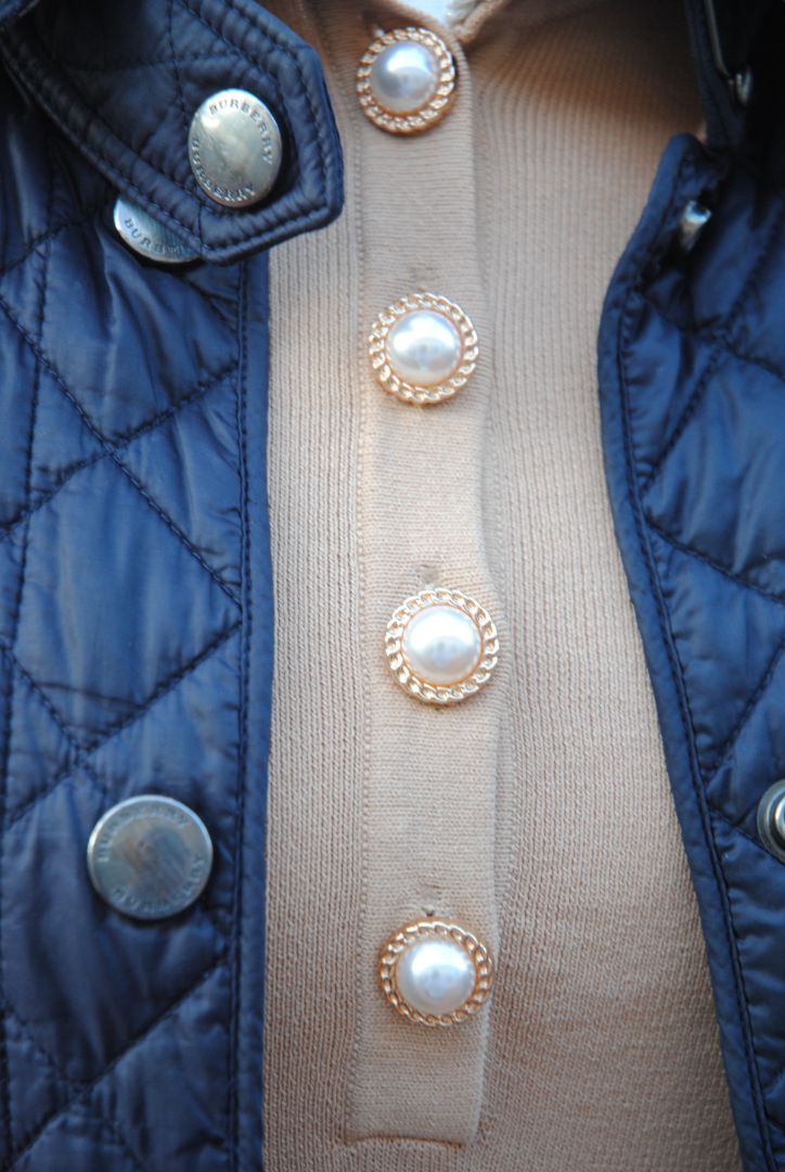 navy Burberry London quilted jacket
