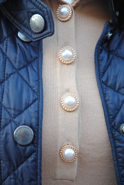 navy Burberry London quilted jacket