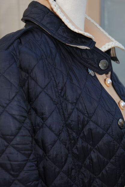 navy Burberry London quilted jacket