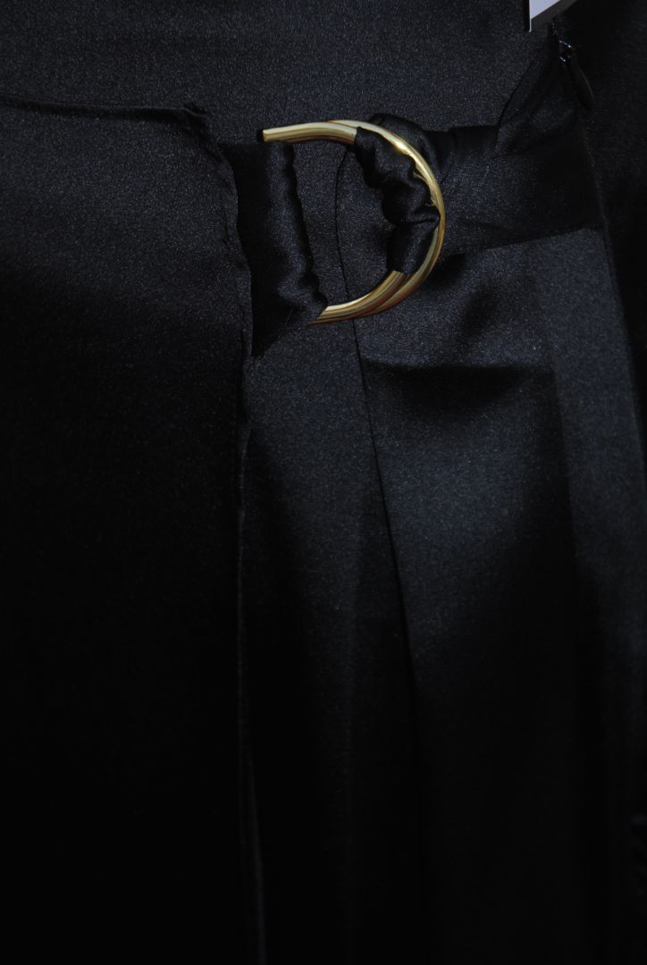 INC Black Satin Wrap Skirt S