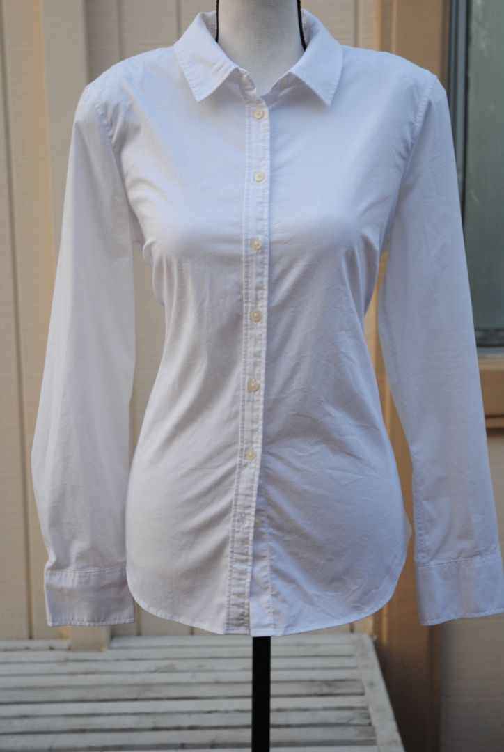 white Banana Republic button up shirt, 8
