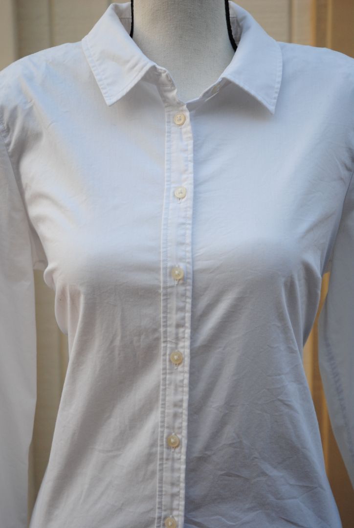white Banana Republic button up shirt, 8