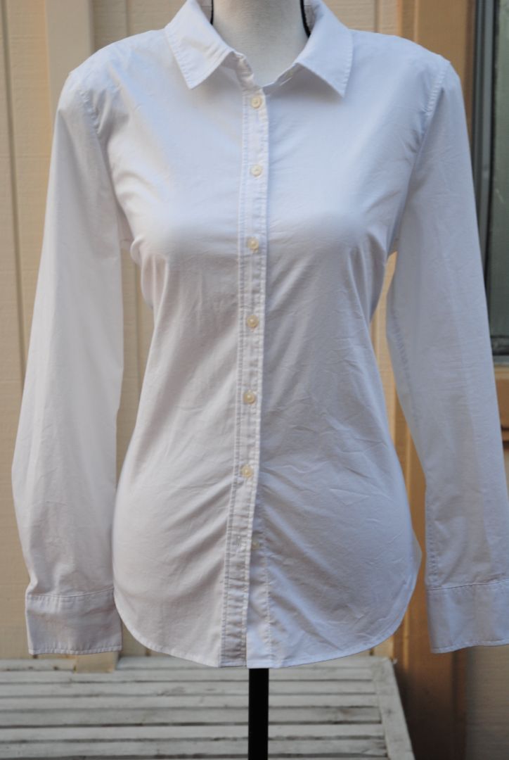 white Banana Republic button up shirt, 8