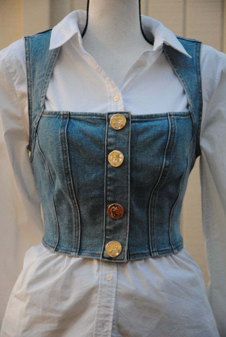 denim House of Harlow denim tank, S