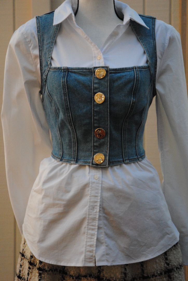 denim House of Harlow denim tank, S