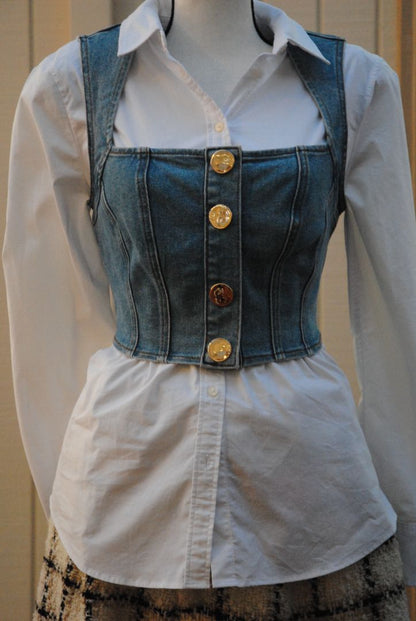 denim House of Harlow denim tank, S