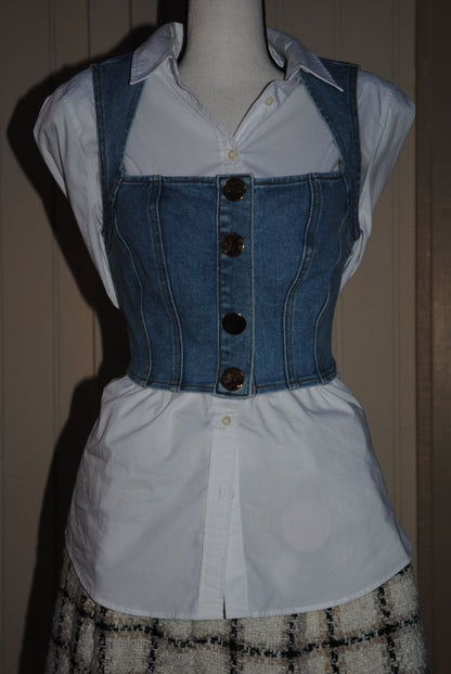 denim House of Harlow denim tank, S