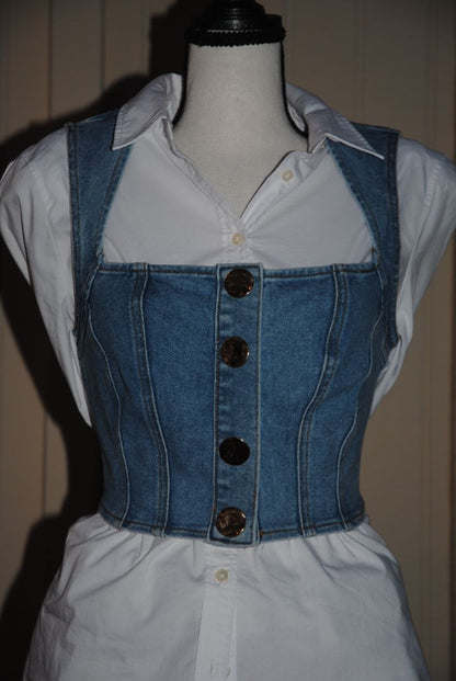 denim House of Harlow denim tank, S