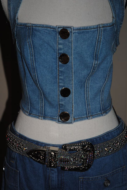 denim House of Harlow denim tank, S