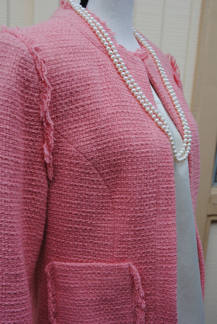 soft rose CINQ À SEPT fringe jacket
