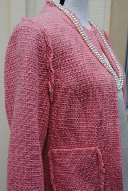 soft rose CINQ À SEPT fringe jacket