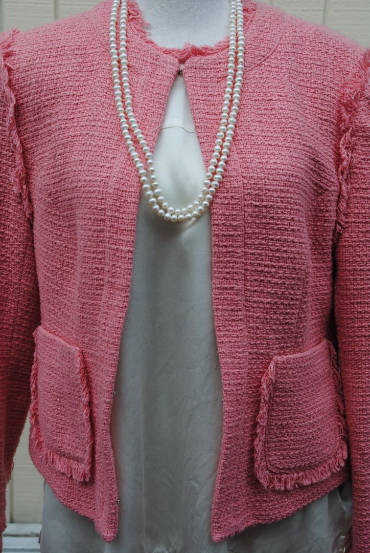 soft rose CINQ À SEPT fringe jacket