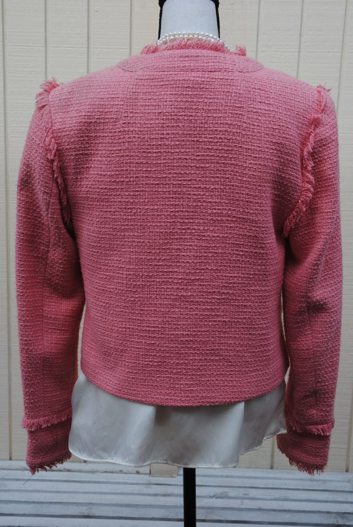 soft rose CINQ À SEPT fringe jacket