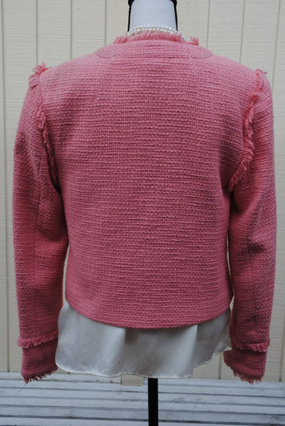 soft rose CINQ À SEPT fringe jacket