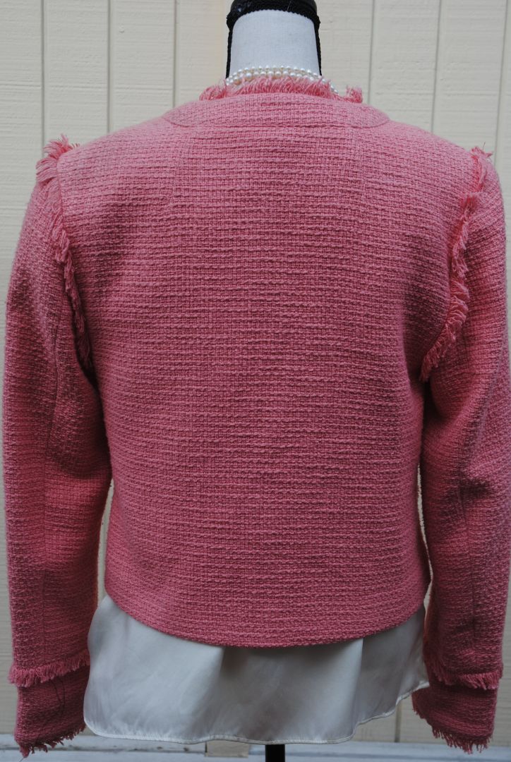 soft rose CINQ À SEPT fringe jacket