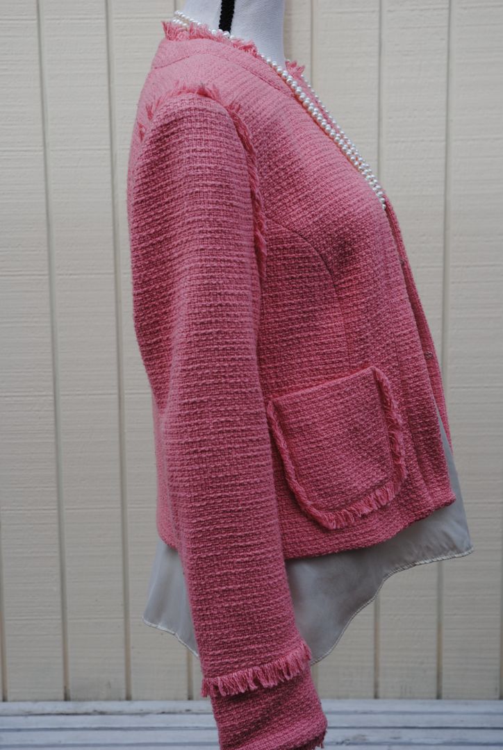soft rose CINQ À SEPT fringe jacket