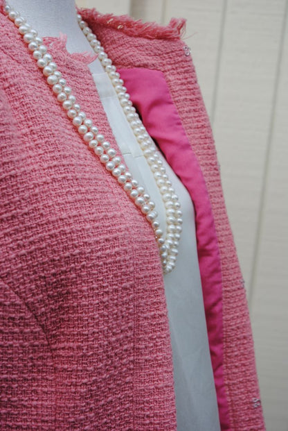 soft rose CINQ À SEPT fringe jacket