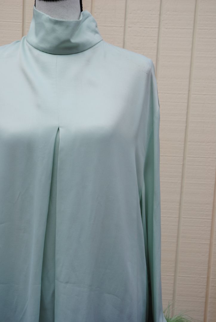 mint green Sleeper silk feathered set, L