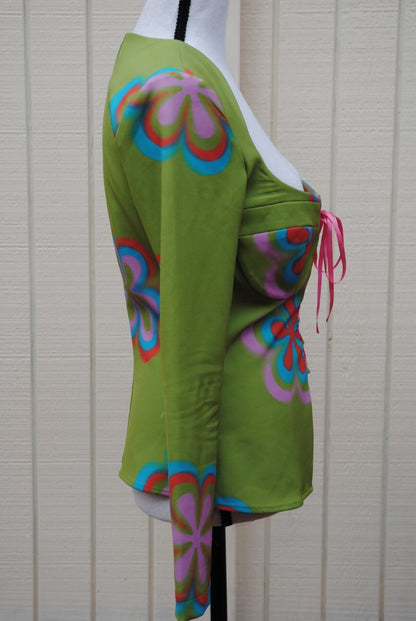 green Tyler McGillivary corset shirt, M