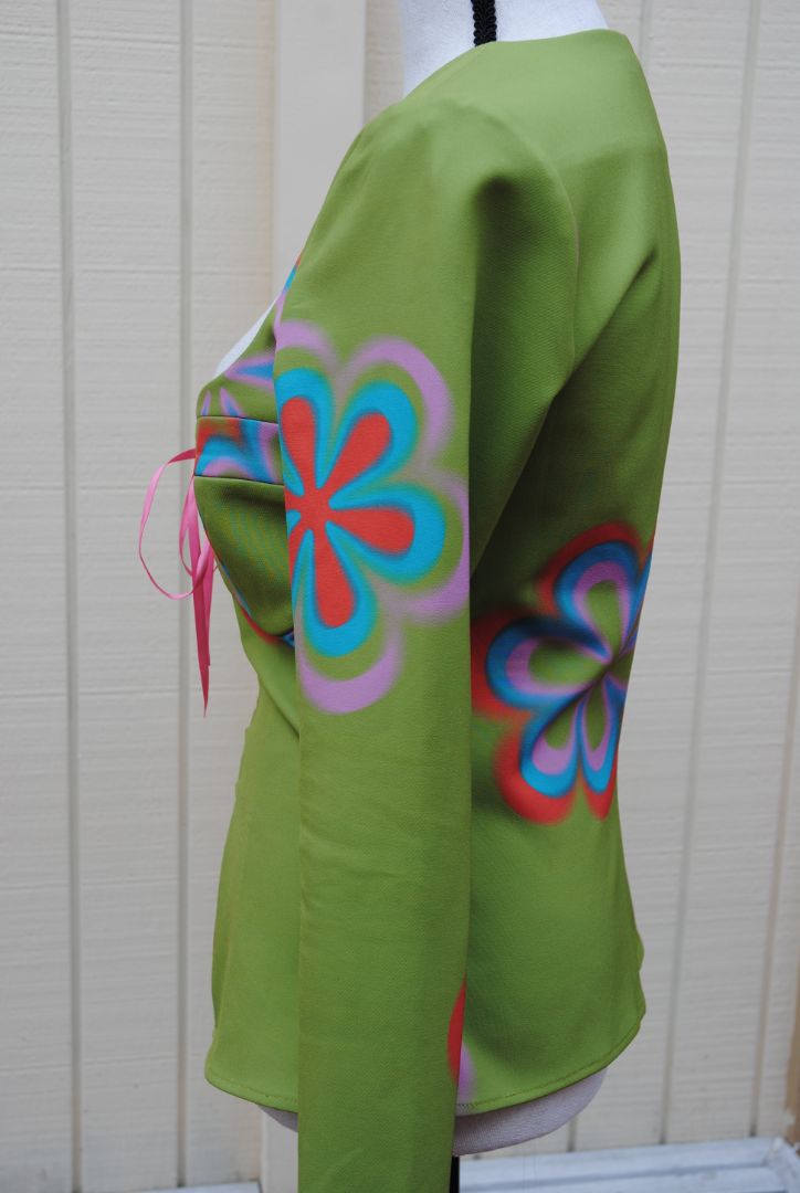green Tyler McGillivary corset shirt, M
