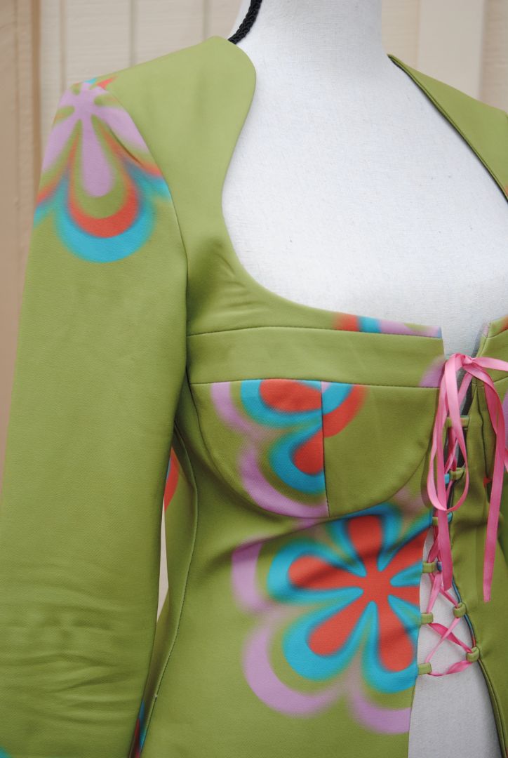 green Tyler McGillivary corset shirt, M