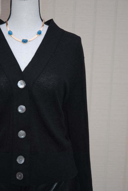 JCREW Black Button Cardigan L