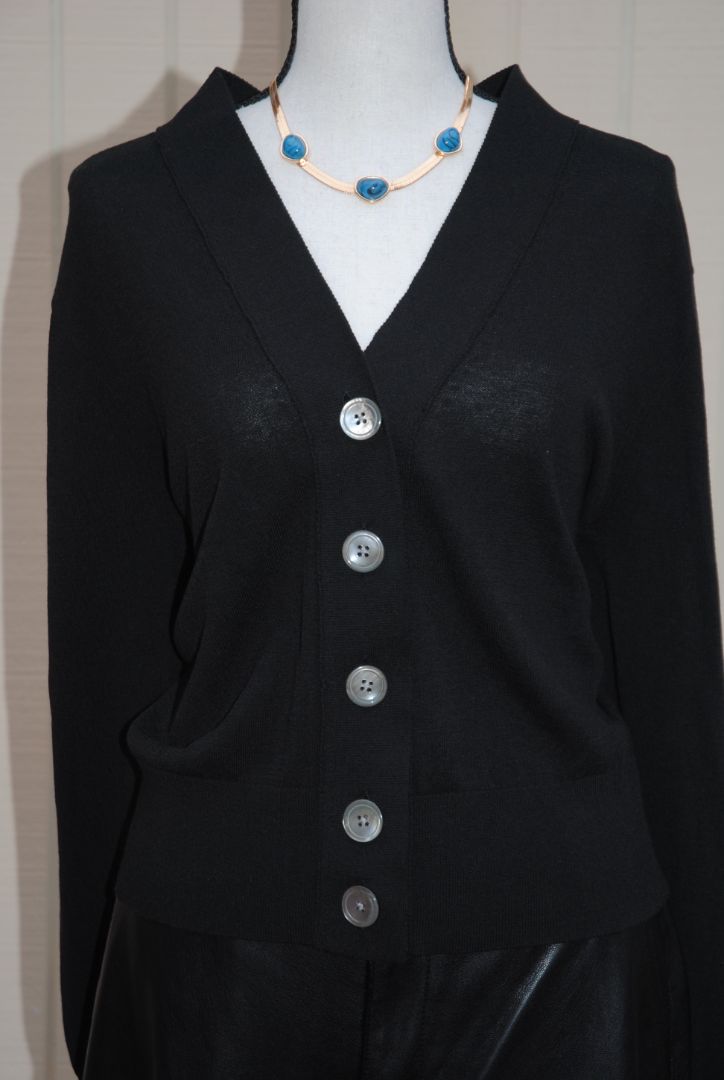 JCREW Black Button Cardigan L