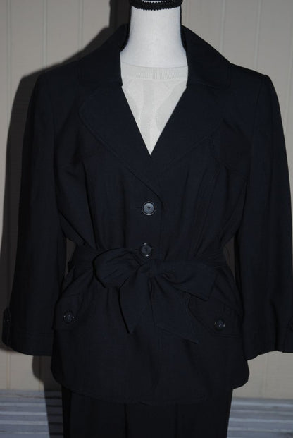 Ann Taylor Black Petite Trench Suit Set 12P