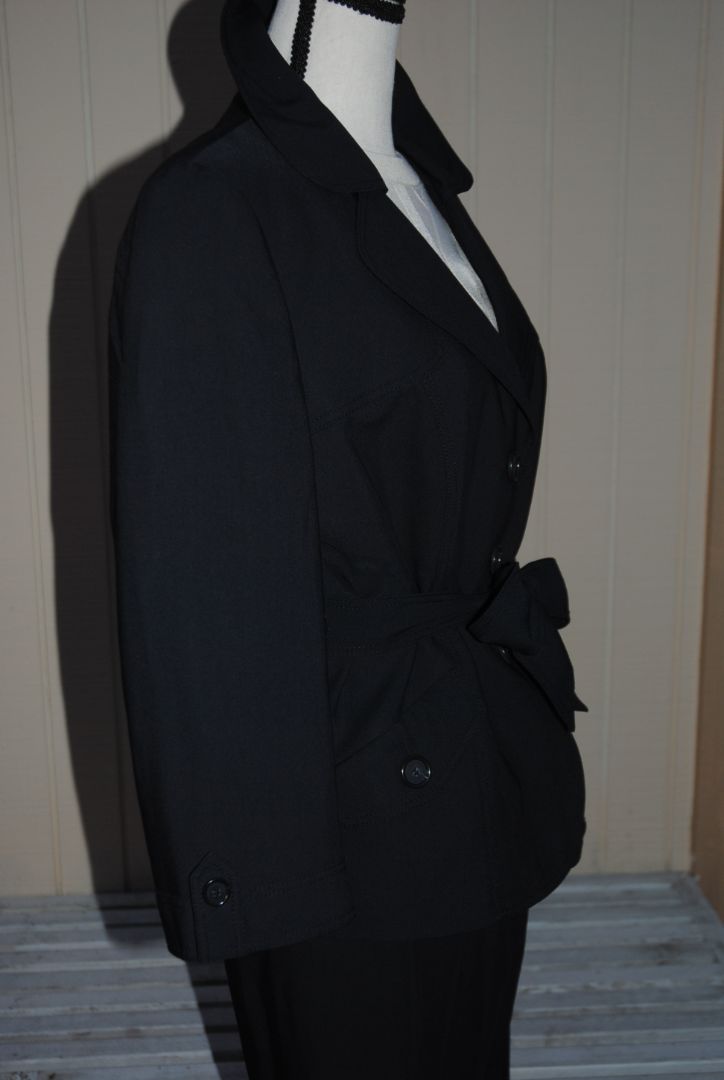 Ann Taylor Black Petite Trench Suit Set 12P