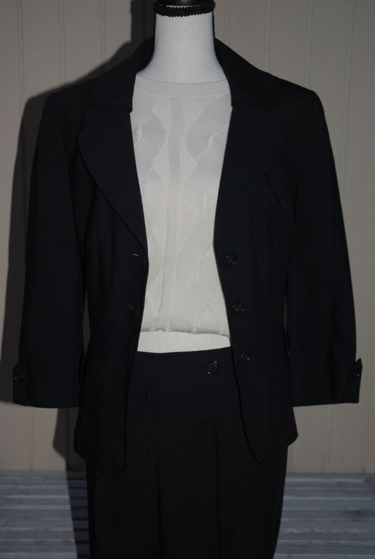 black Ann Taylor trench suit