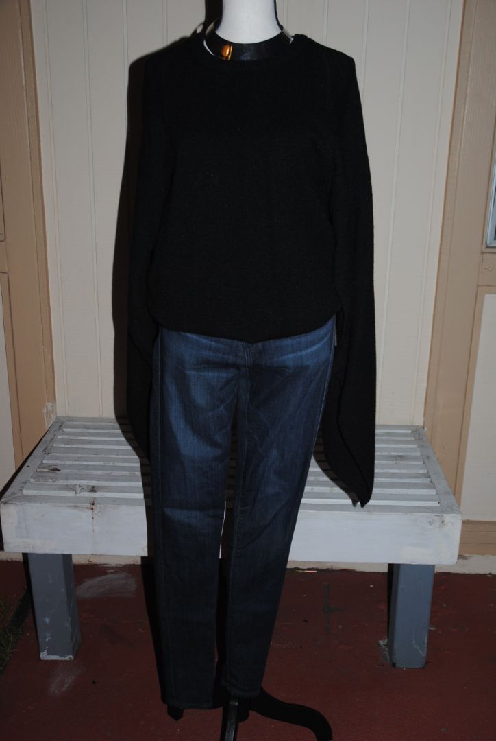 Calvin Klein Black dolman cape sweater, L